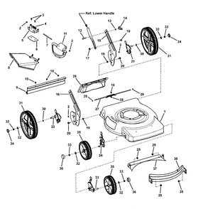 Deck Assembly - Push, Hi-Wheel Diagram and Parts List for 7800259-M2265HWFC 2009 Briggs and Stratton Lawn Mower